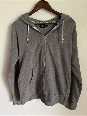Volcom Women’s Heather Gray Full-Zip Hoodie with Drawstring